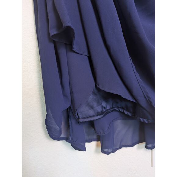Lulus Ways Of Desire Blue Chiffon Flutter Sleeve Maxi Dress Women Size M Formal - Picture 8 of 10